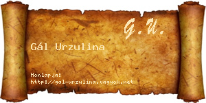 Gál Urzulina névjegykártya